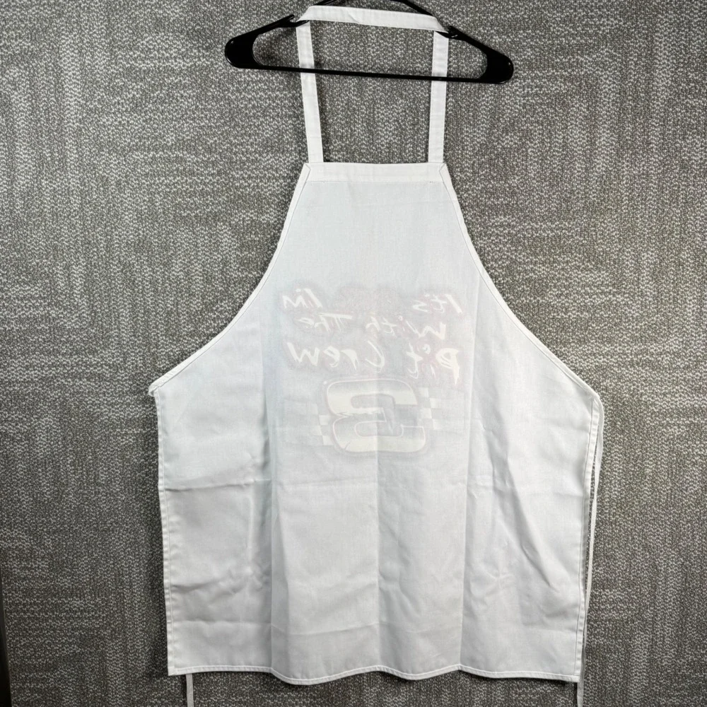 Vintage Dale Earnhardt Pit Crew Apron White NASCAR Racing Grill BBQ Number 3